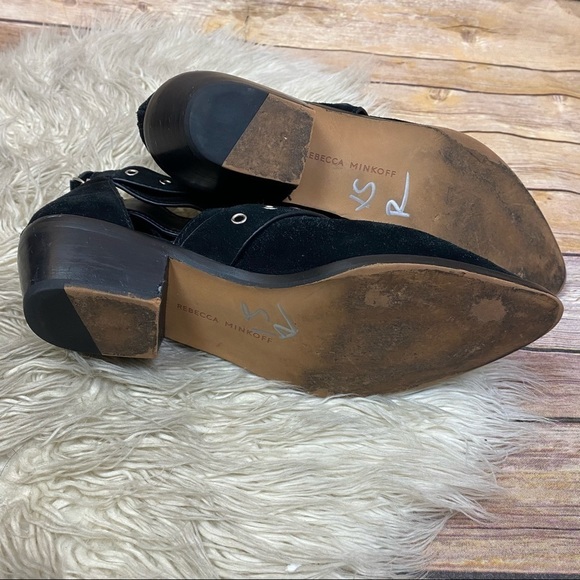 Rebecca Minkoff | ‘Kianna’ Black Leather Suede Cutout Western Ankle Booties - Picture 11 of 12